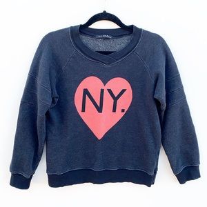 Wildfox Bicoastal Girl NY CA Heart Sweatshirt